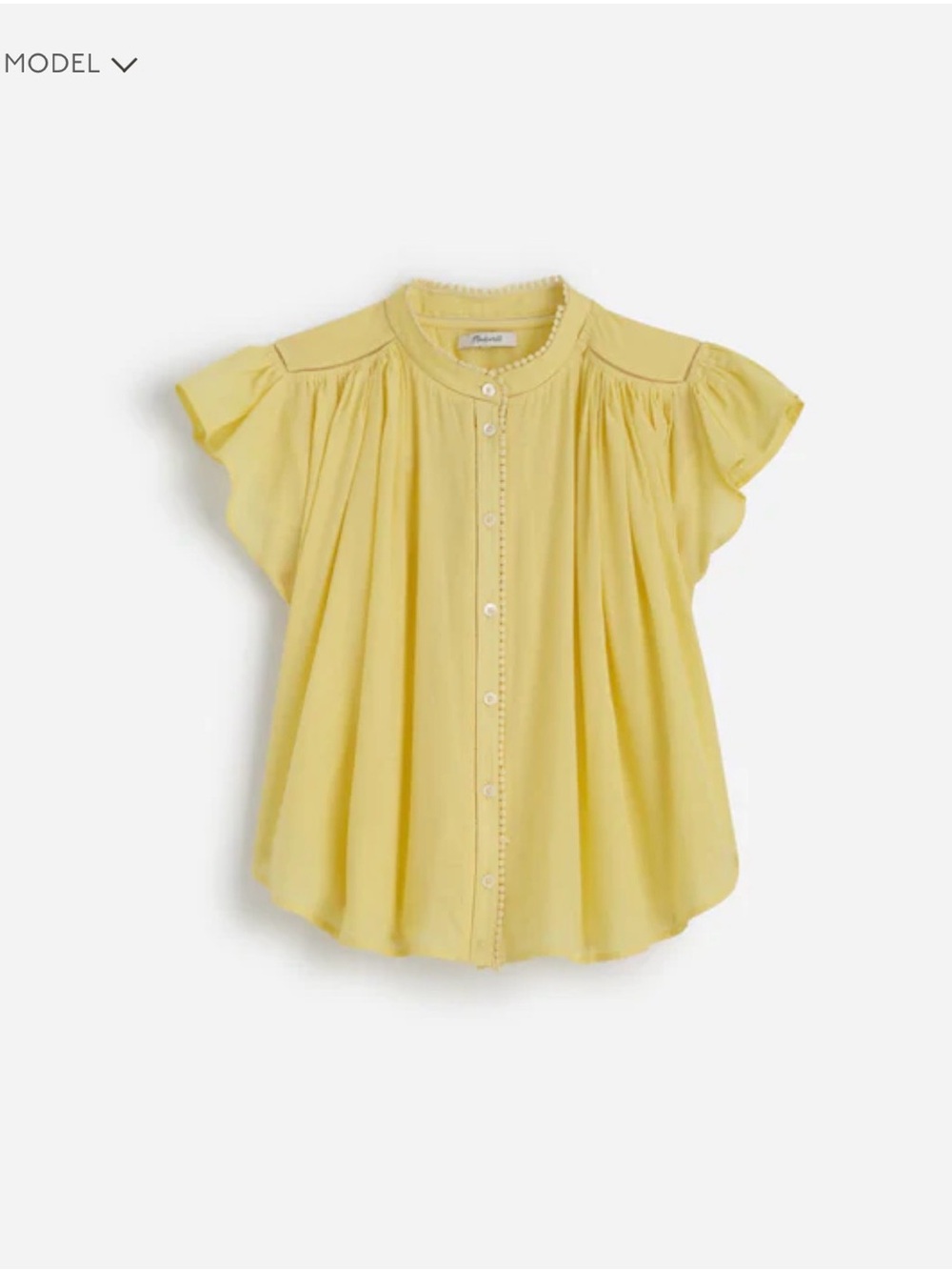 BNWT Madewell Shirred Lace-Trim Top
